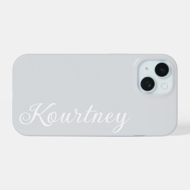 STYLISH MODERN ELEGANT CUSTOMIZED NAME LIGHT GREY  (Reverso Horizontal)