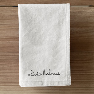 Stylish Monogram Modern Minimalist White Script