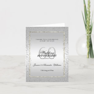 Stylish Silver Confetti 60º Agradecimiento de Boda
