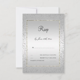 Stylish Silver Confetti 60º RSVP de Boda