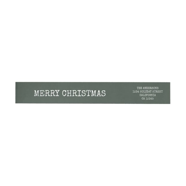 Stylish Trendy Typography Green Merry Christmas (Individual)