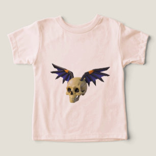 Stylized Skull with Angular Colorful Wings