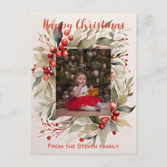 Su acuarela postal de Navidades | su foto (Anverso)