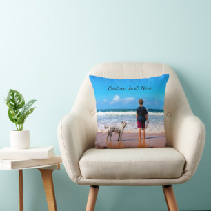 Su almohada fotográfica con texto Personalizado