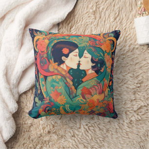 Su amor, su camino Cojín decorativo de arte de b