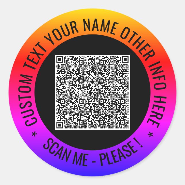 Su análisis de código QR y sus Pegatinas de redond (Anverso)