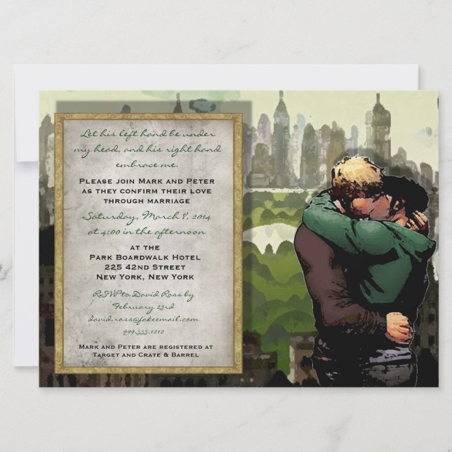 Su beso - Invitación a la boda gay (Anverso)