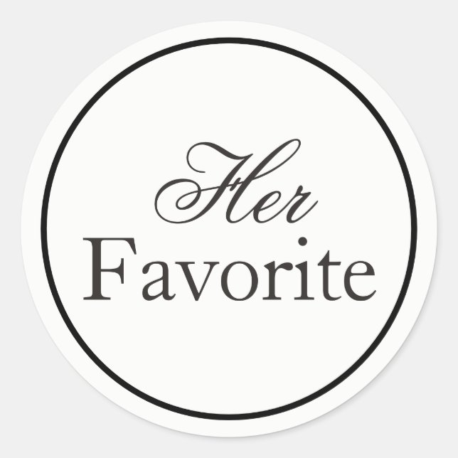 "Su Boda favorita" Pegatina blanco y negro (Anverso)