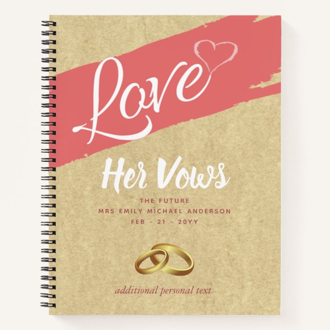 Su Boda promete rústica libro de Keepsake del diar (Anverso)