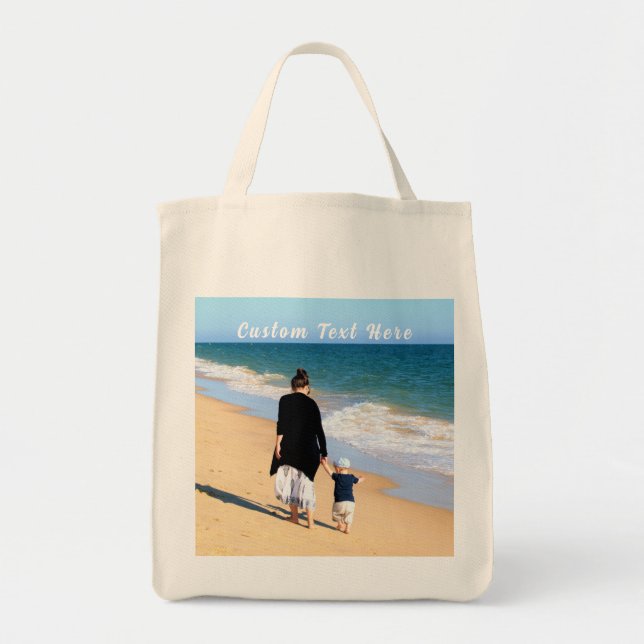 Su bolsa de fotos con texto Personalizado (Frente)