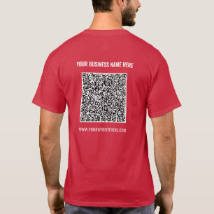 Su camiseta comercial con código QR y texto Person