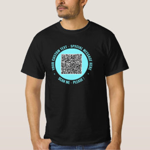Su camiseta de código QR con texto y colores Perso