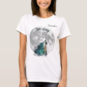 "Su Canción" Loba y Luna Camiseta personalizada pa