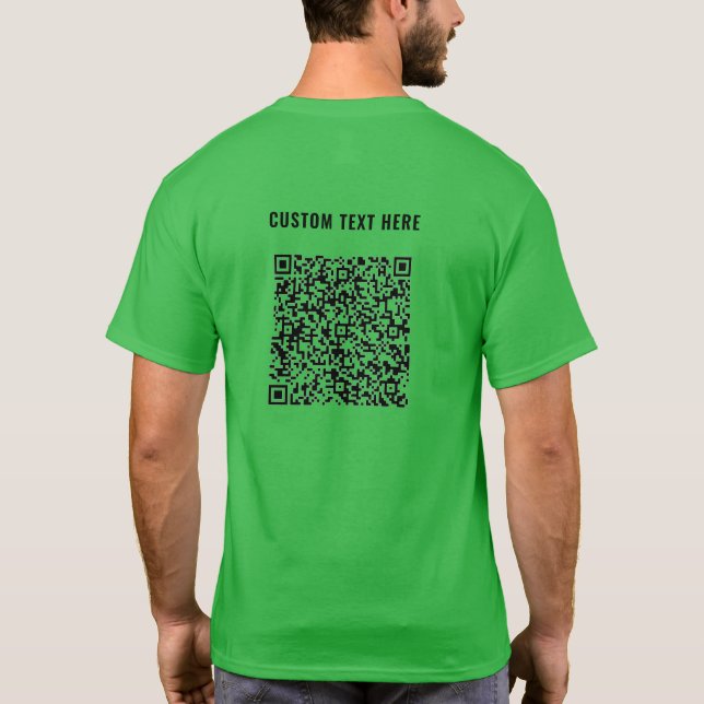 Su código QR con texto Personalizado camiseta pers (Reverso)