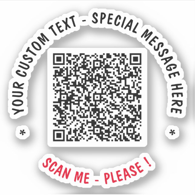 Su código QR Explorar información Pegatina de text (Anverso)