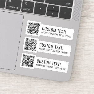 Su código QR y dos líneas de Pegatina de texto