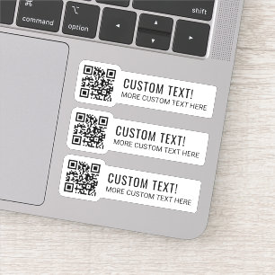 Su código QR y dos líneas de Pegatina de texto
