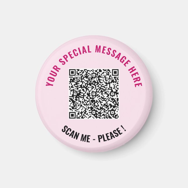 Su código QR y el imán de texto Personalizado Eleg (Frente)