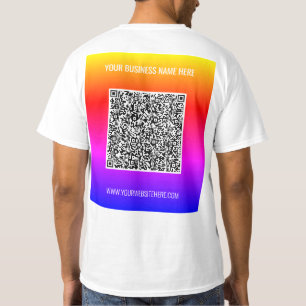 Su código QR y la camiseta comercial de texto Pers