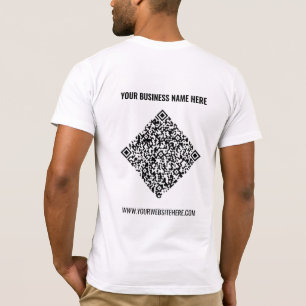 Su código QR y la camiseta comercial de texto Pers