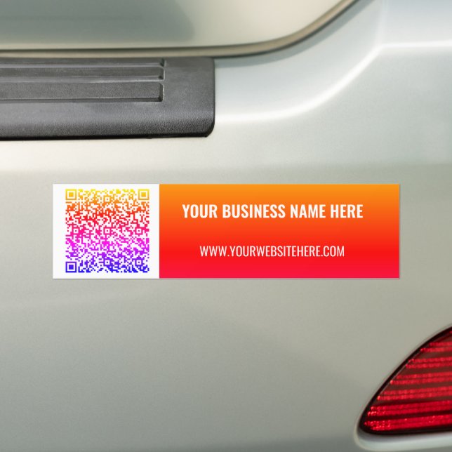 Su código QR y la pegatina del parachoques de text (en coche)