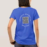 Su código QR y plantilla de camiseta de texto Pers