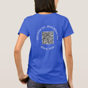 Su código QR y plantilla de camiseta de texto Pers
