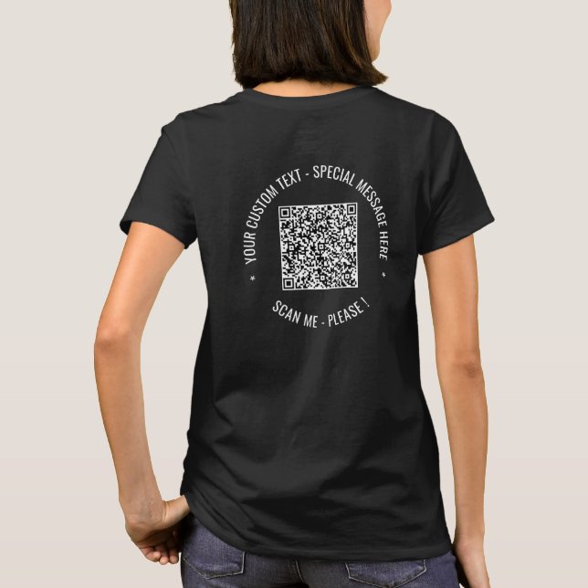 Su código QR y plantilla de camiseta de texto Pers (Reverso)