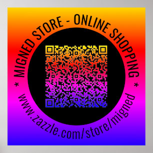 Su código QR y Posters de promoción de texto Perso