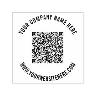 Su código QR y sello de autograbado de texto Perso