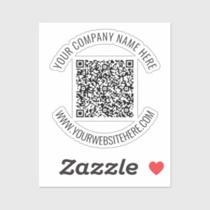 Su código QR y su Pegatina profesional de texto Pe