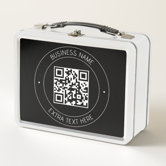 Su código QR y texto editable | Negro y blanco (Anverso)