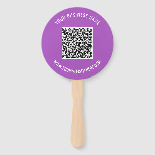 Su código QR y texto personalizado Abanico de mano
