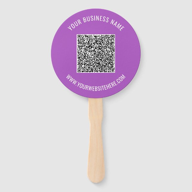 Su código QR y texto personalizado Abanico de mano (Reverso)