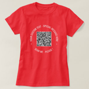Su código QR y texto Personalizado camiseta person