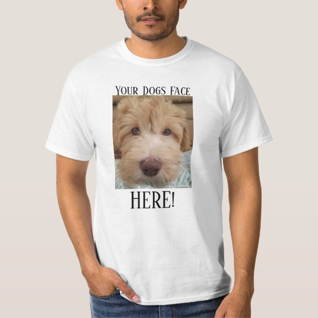 Su de los perros de la cara camiseta blanca aquí (Anverso)