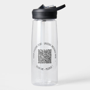 Su ejemplo de botella de agua con código QR Person