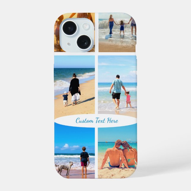 Su estuche para iPhone Collage de fotos con texto  (Reverso )