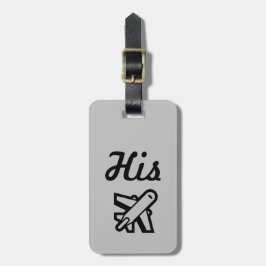 Su etiqueta gris y negro para el equipaje