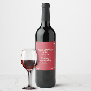 Su etiqueta privada vino de fresa casero