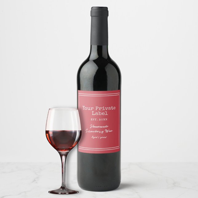 Su etiqueta privada vino de fresa casero (Subido por el creador)