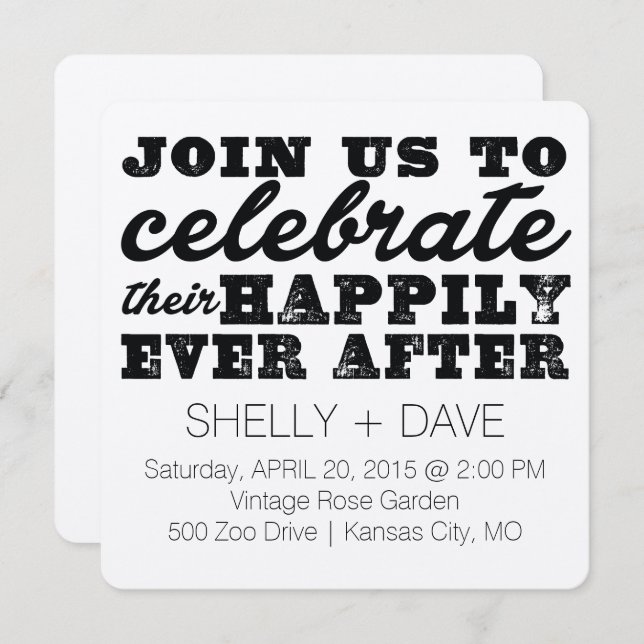 Su felicidad por siempre después de la invitación  (Anverso / Reverso)