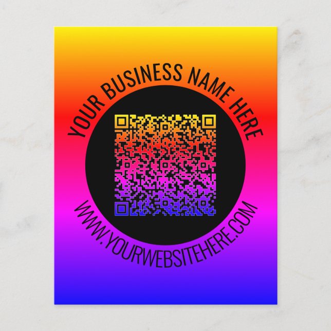 Su folleto comercial de promoción de texto de códi (Frente)