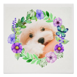 Su foto en un poster personalizado de marco de flo