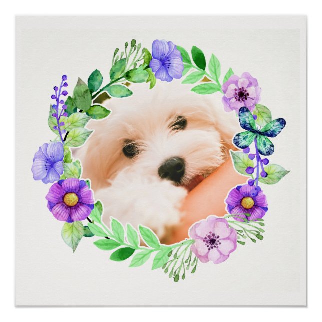 Su foto en un poster personalizado de marco de flo (Anverso)