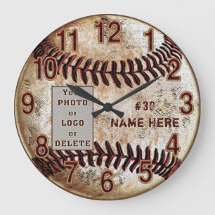 Su foto o logotipo Reloj de béisbol personalizado