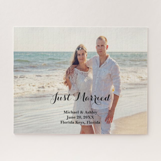 Su foto personalizada rompecabezas recién casados (Horizontal)