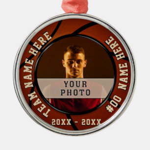Su FOTO y ornamentos personalizados del baloncesto