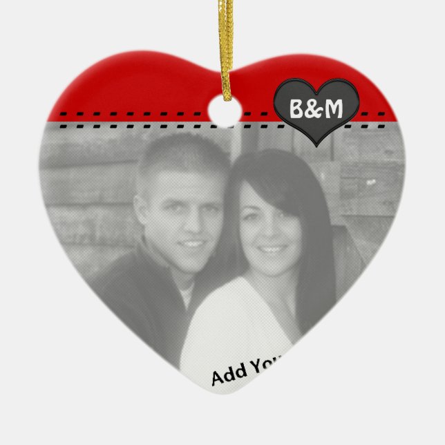 Su foto y primer ornamento del navidad de las (Frente)