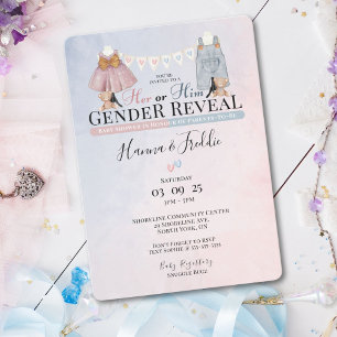 Su género revela la invitación de Baby Shower
